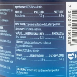 Beta-alanine, 320 G, kosttillskott - Hälsokost - Beta-alanine, 320 G, kosttillskott