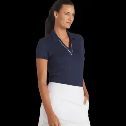 Cloudspun Piped Short-Sleeve Polo, pikétröja, golf, dam - Golfpikeer - Cloudspun Piped Short-Sleeve Polo, pikétröja, golf, dam