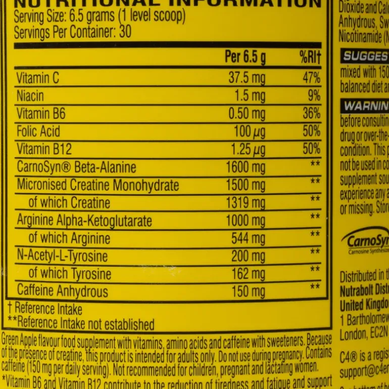 C4 Original Green Apple, pre-workout-pulver - Pre-Workout - C4 Original Green Apple, pre-workout-pulver