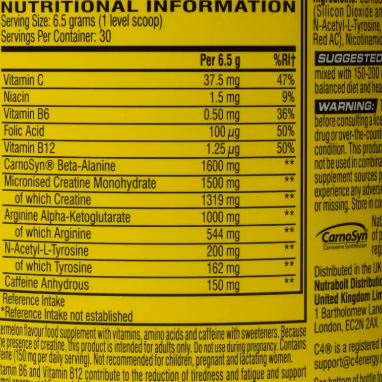C4 Original Watermelon, pre-workout-pulver - Pre-Workout - C4 Original Watermelon, pre-workout-pulver