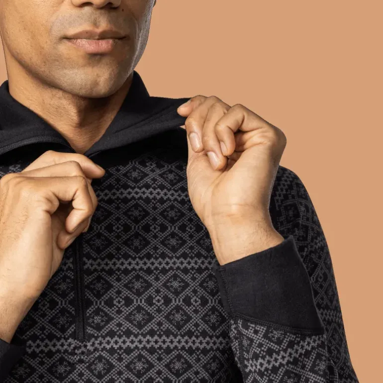 Dalen 2-layer Wool Polo Zip, ulltröja, herr - Överdelar Ull Herr - Dalen 2-layer Wool Polo Zip, ulltröja, herr