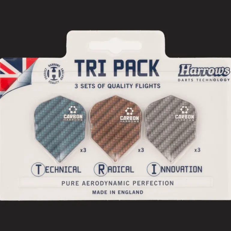 Dart Flights Carbon Tri Pack 9 pcs, tillbehör till dartpilar - Dart - Dart Flights Carbon Tri Pack 9 pcs, tillbehör till dartpilar