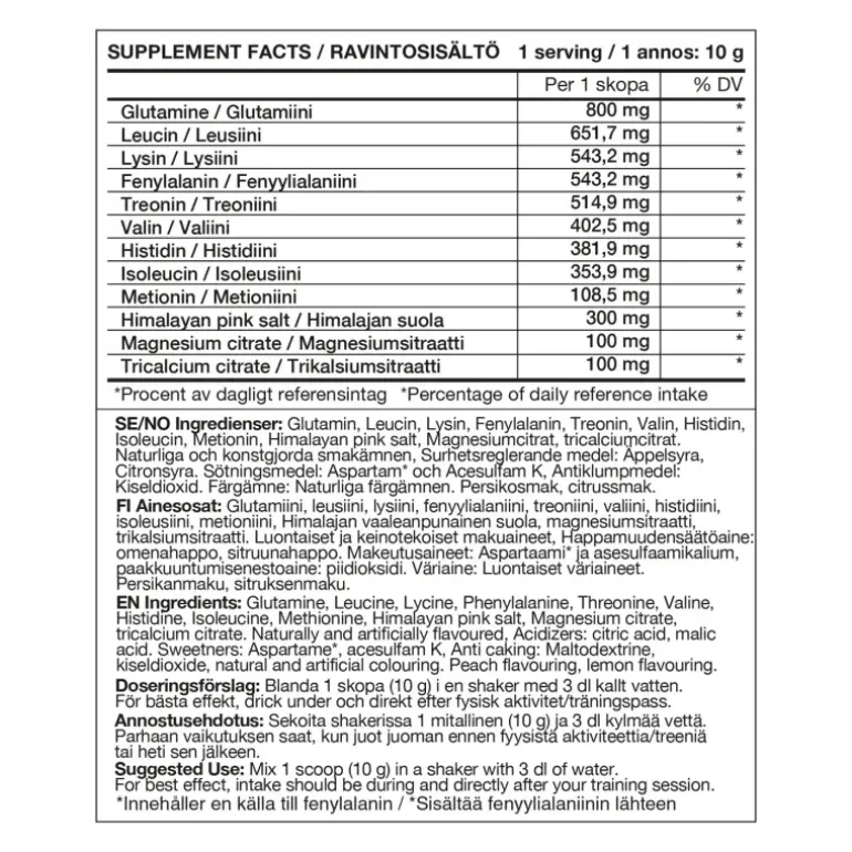 EAA + Electrolytes (Citrus Peach (220g), sportdryck - Aminosyror - EAA + Electrolytes (Citrus Peach (220g), sportdryck