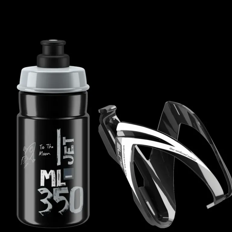 Elite jr bottle + cage black combo, flask, junior - Flaskhållare & Cykelflaskor - Elite jr bottle + cage black combo, flask, junior