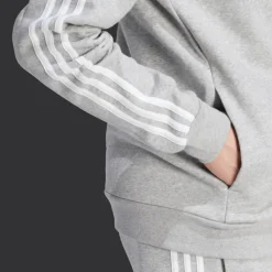 Essential Fleece 3-Stripes Full Zip, hoodie, herr - Hoodtröjor - Essential Fleece 3-Stripes Full Zip, hoodie, herr