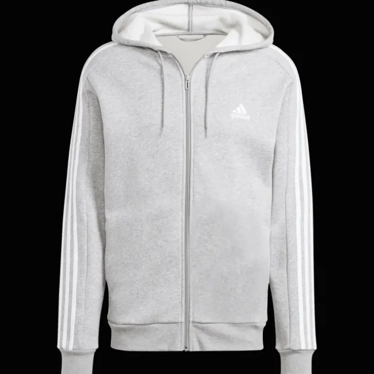 Essential Fleece 3-Stripes Full Zip, hoodie, herr - Hoodtröjor - Essential Fleece 3-Stripes Full Zip, hoodie, herr