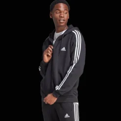 Essential Fleece 3-Stripes Full Zip, hoodie, herr - Hoodtröjor - Essential Fleece 3-Stripes Full Zip, hoodie, herr