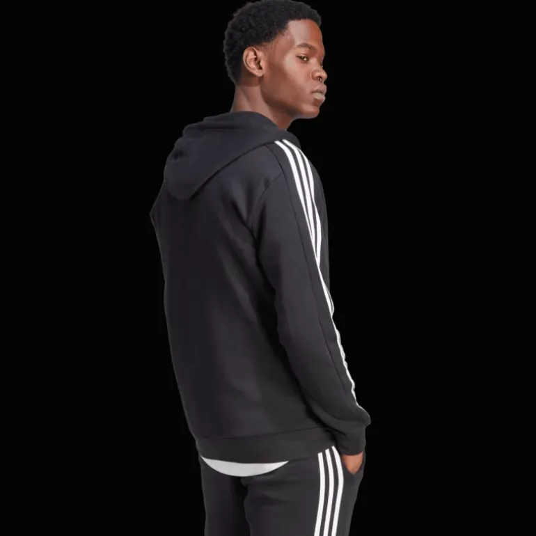 Essential Fleece 3-Stripes Full Zip, hoodie, herr - Hoodtröjor - Essential Fleece 3-Stripes Full Zip, hoodie, herr