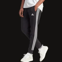 Essential Fleece 3-Stripes Tapered Cuff Joggers, joggingbyxor, herr - Fritidsbyxor - Essential Fleece 3-Stripes Tapered Cuff Joggers, joggingbyxor, herr
