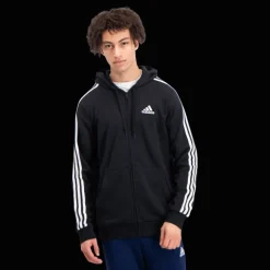 Essential French Terry 3-Stripes Full-Zip Hoodie, huvjacka herr - Hoodtröjor - Essential French Terry 3-Stripes Full-Zip Hoodie, huvjacka herr