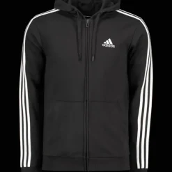 Essential French Terry 3-Stripes Full-Zip Hoodie, huvjacka herr - Hoodtröjor - Essential French Terry 3-Stripes Full-Zip Hoodie, huvjacka herr