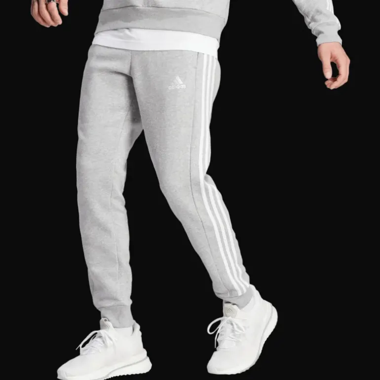 Essentials Fleece 3-Stripes Tapered Cuff Joggers, joggingbyxor, herr - Fritidsbyxor - Essentials Fleece 3-Stripes Tapered Cuff Joggers, joggingbyxor, herr