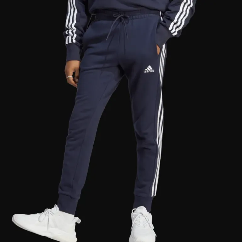 Essentials French Terry Tapered Cuff 3-Stripes Joggers, joggingbyxor, herr - T-Shirts & Pikéer - Essentials French Terry Tapered Cuff 3-Stripes Joggers, joggingbyxor, herr