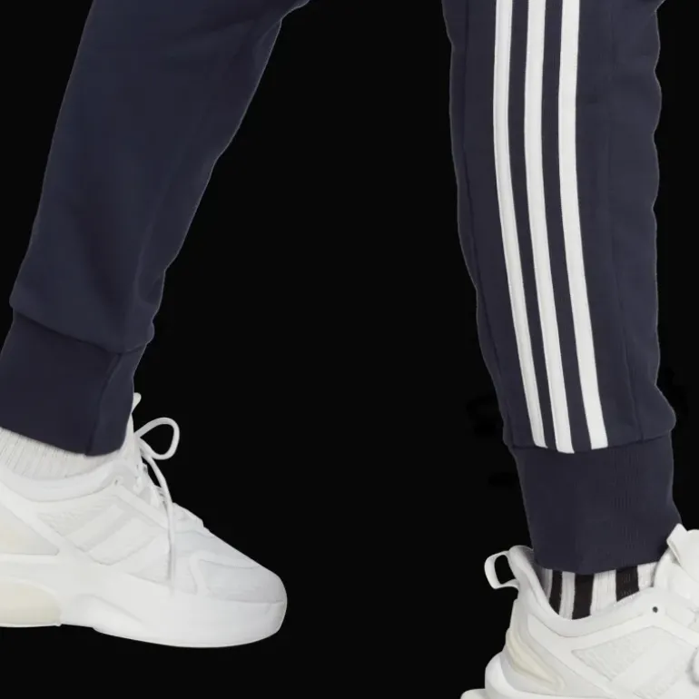 Essentials French Terry Tapered Cuff 3-Stripes Joggers, joggingbyxor, herr - T-Shirts & Pikéer - Essentials French Terry Tapered Cuff 3-Stripes Joggers, joggingbyxor, herr