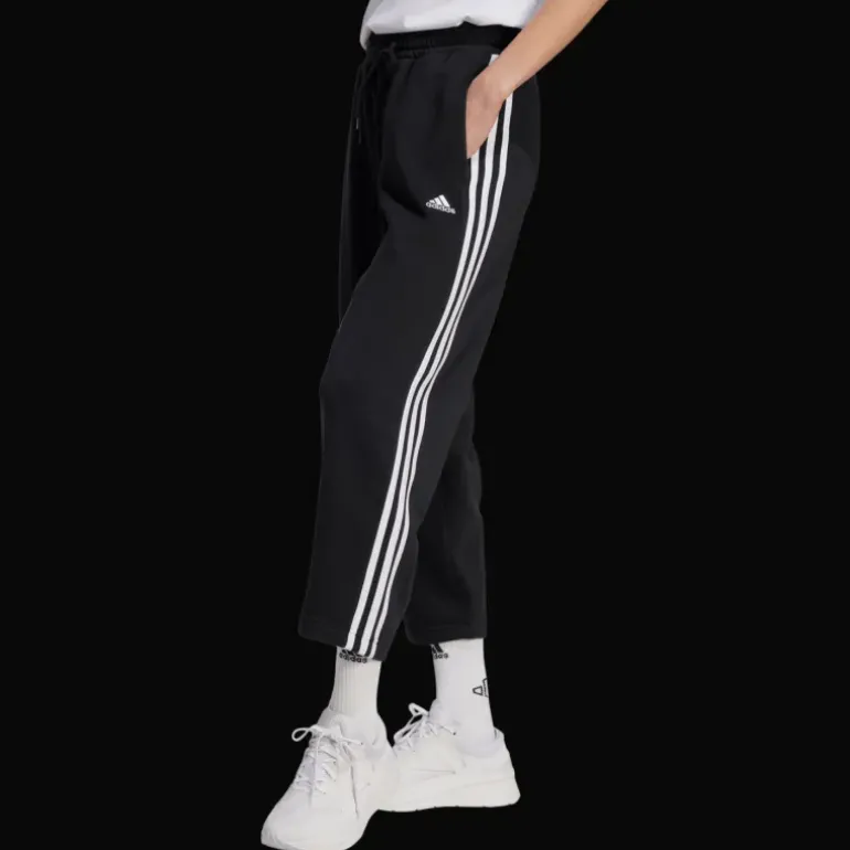Essentials 3-Stripes Open Hem Fleece Joggers, joggingbyxor, dam - Fritidsbyxor - Essentials 3-Stripes Open Hem Fleece Joggers, joggingbyxor, dam