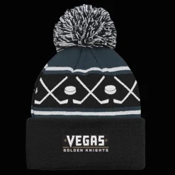 Faceoff Cuff Knit Beanie with pom Golden Knights - 24/25, supportermössa, unisex - NHL-Produkter - Faceoff Cuff Knit Beanie with pom Golden Knights - 24/25, supportermössa, unisex