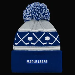 Faceoff Cuff Knit Beanie with pom Maple Leafs - 24/25, supportermössa, barn - NHL-Produkter - Faceoff Cuff Knit Beanie with pom Maple Leafs - 24/25, supportermössa, barn
