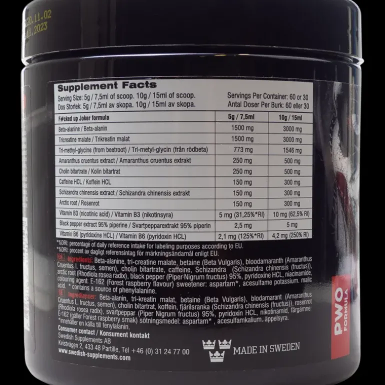 F#cked Up Joker Edition 300 g, kosttillskott - Pre-Workout - F#cked Up Joker Edition 300 g, kosttillskott