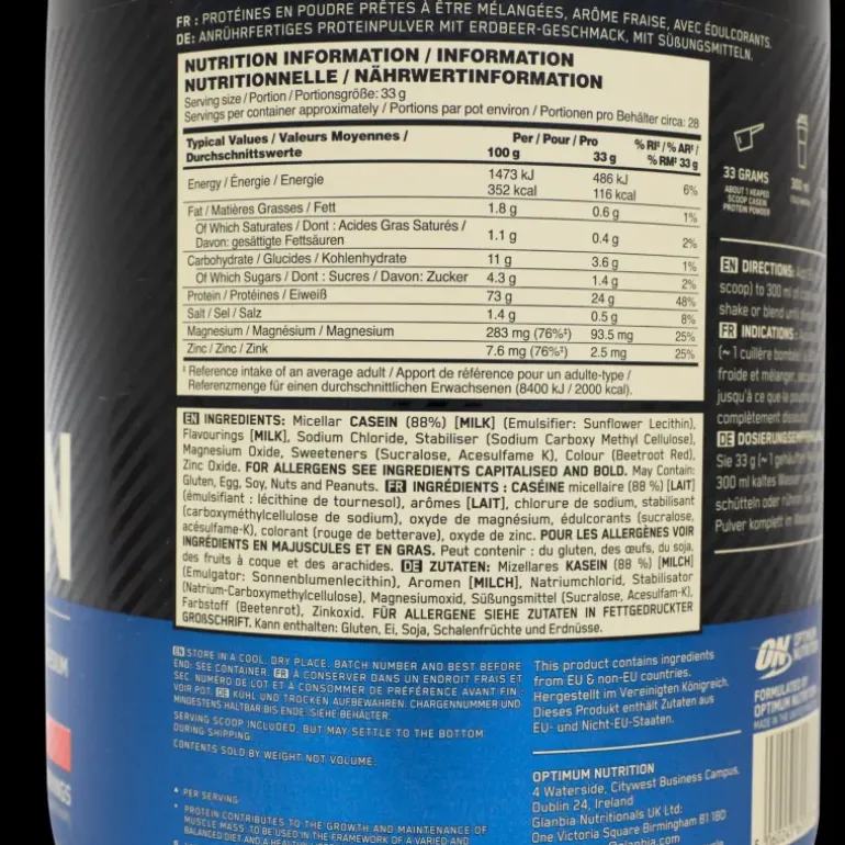 100 % Gold Standard Casein 908 g, proteinpulver - Proteiner - 100 % Gold Standard Casein 908 g, proteinpulver