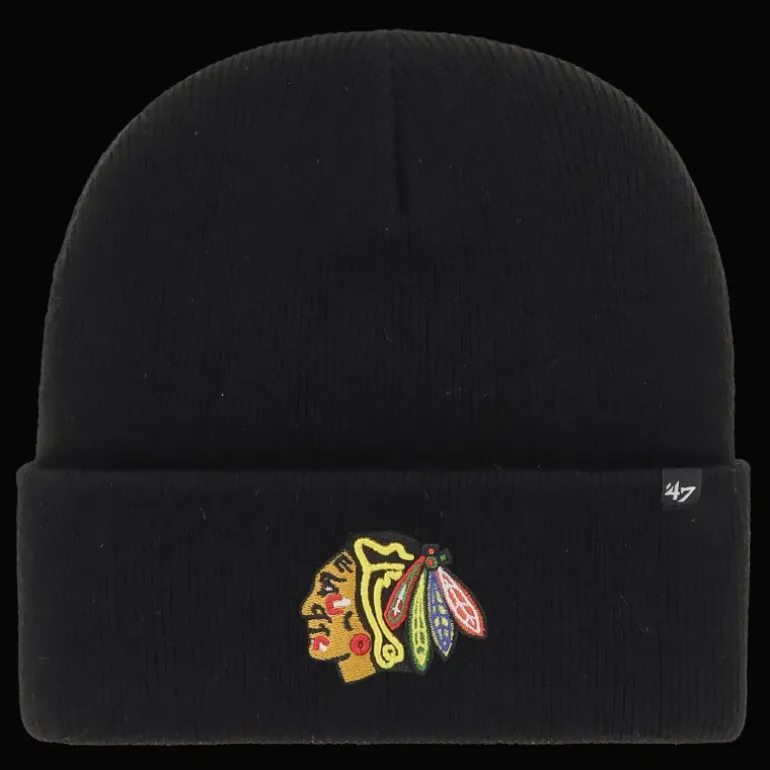 Haymaker 47 Cuff Knit Beanie Blackhawks - 24/25, supportermössa, unisex - NHL-Produkter - Haymaker 47 Cuff Knit Beanie Blackhawks - 24/25, supportermössa, unisex