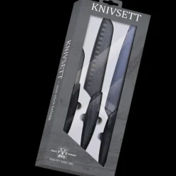 Knivset 3 delar, svart - Knivar & Yxor - Knivset 3 delar, svart