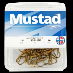 Mustad Trekrok 3551-BR-1/0, 16-pack - Diverse Fiskeutrustning - Mustad Trekrok 3551-BR-1/0, 16-pack