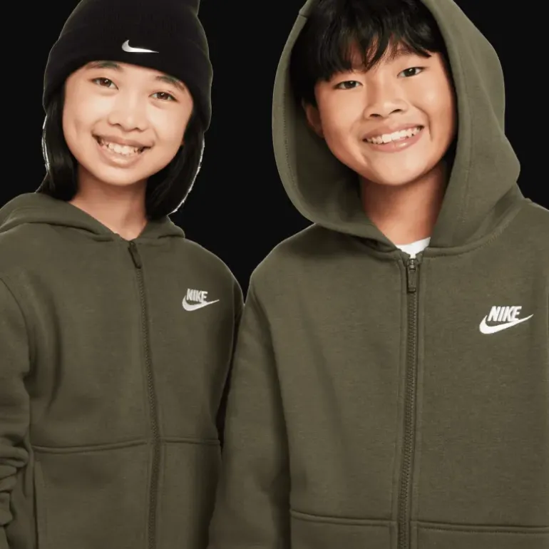 Nike Club Fleece Big Kids' Full-Zip, huvjacka, junior - Fritidströjor - Nike Club Fleece Big Kids' Full-Zip, huvjacka, junior
