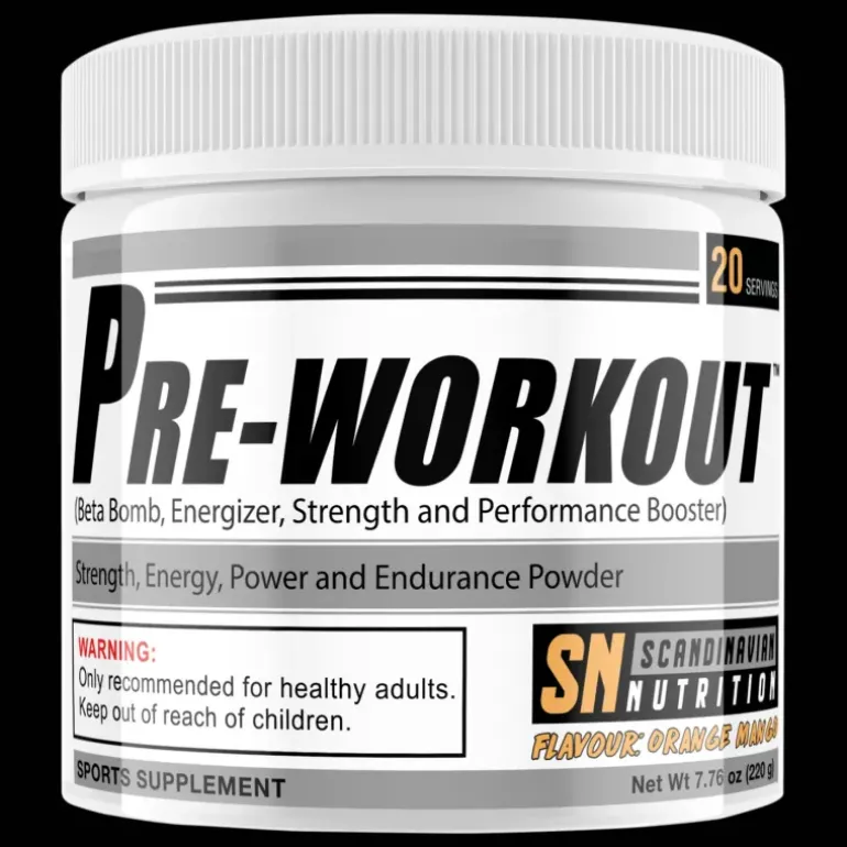 Preworkout (Orange Mango (220g), pre-workout-pulver - Pre-Workout - Preworkout (Orange Mango (220g), pre-workout-pulver