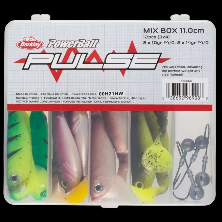 Pulse Shad Box 11 cm inkl. Jigheads, jiggset - Dragset - Pulse Shad Box 11 cm inkl. Jigheads, jiggset