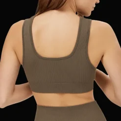 Ribbed Seamless Square Bra, sport-bh, dam - Låg Support - Ribbed Seamless Square Bra, sport-bh, dam