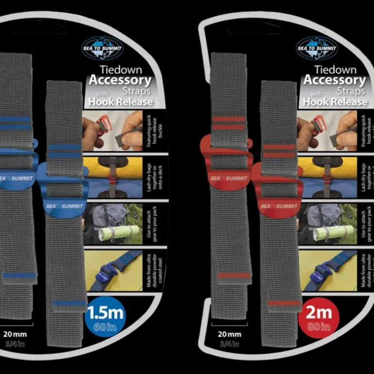 Sea To Summit Tiedown Hook Strap 2M 20Mm Red - Diverse Vandringsutrustning - Sea To Summit Tiedown Hook Strap 2M 20Mm Red