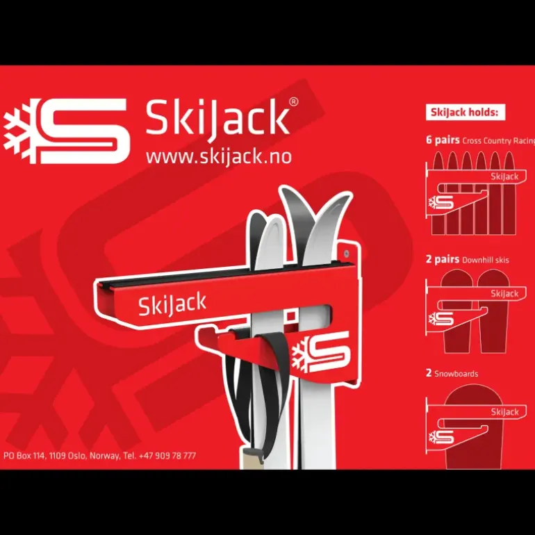 Skijack Skihanger Wall Grey 300mm 24/25, skidupphängningskrokar - Längdåkningstillbehör - Skijack Skihanger Wall Grey 300mm 24/25, skidupphängningskrokar