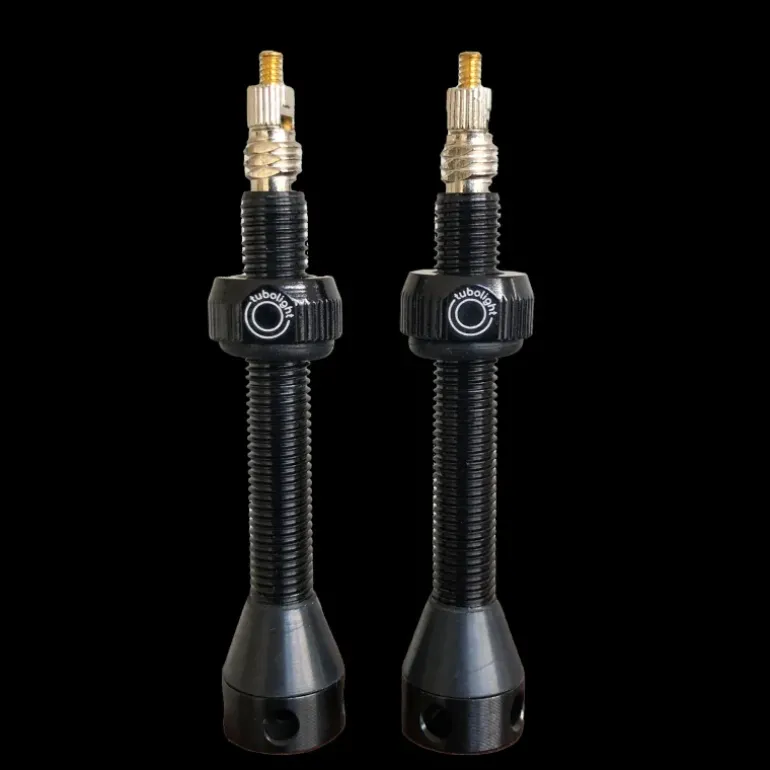 Tubeless Ventil 50mm PAR Black, Presta, alu, 12gr (par), prestaventil, slanglöst däck - Tillbehör till hjul, däck & slang - Tubeless Ventil 50mm PAR Black, Presta, alu, 12gr (par), prestaventil, slanglöst däck