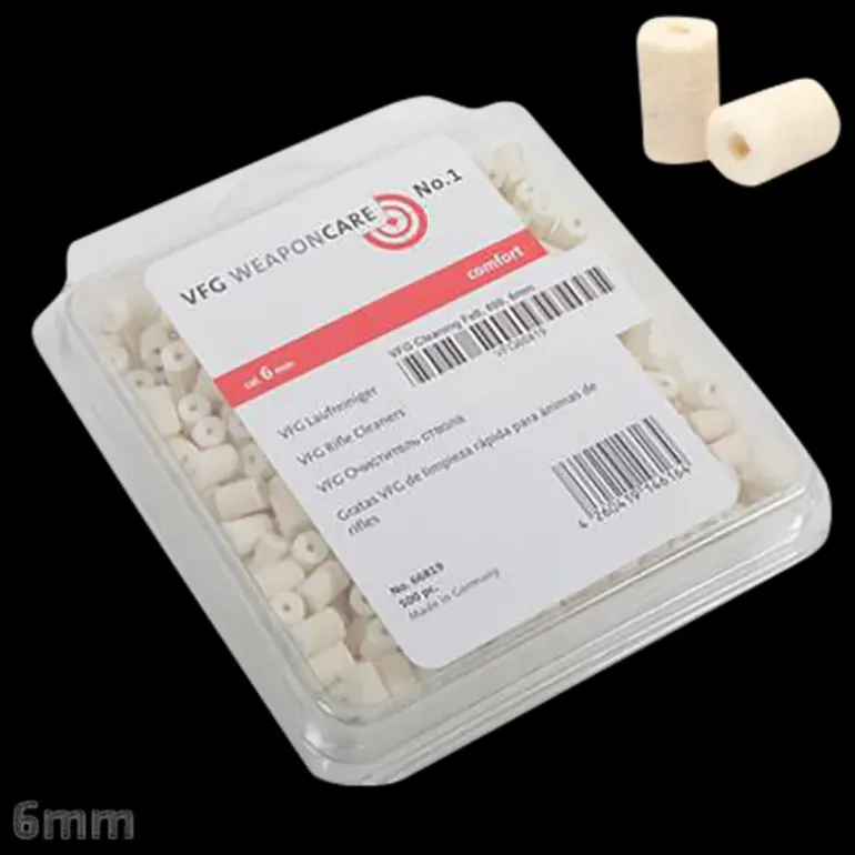 VFG Pussepropper kal 6 mm 500-pakning, putsmoppar - Vapenvård - VFG Pussepropper kal 6 mm 500-pakning, putsmoppar